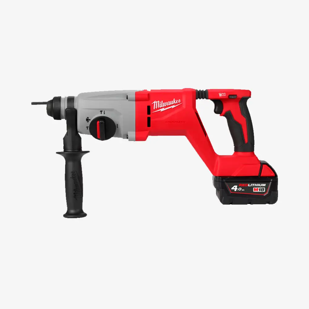 Перфоратор SDS-PLUS акумуляторний MILWAUKEE, M18 BLHACD26-402X, 2,6Дж (+зар.пр., 2акум.Х4Аг,HDкейс) 