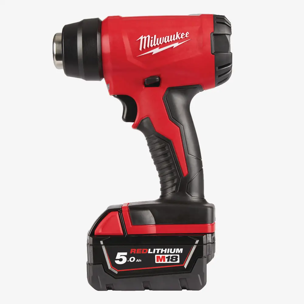 Термоповітродувка акумуляторна MILWAUKEE, M18 BHG-502C (+ заряд.пристрій, 2 акум.Х 5Аг, кейс) 