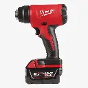 Термоповітродувка акумуляторна MILWAUKEE, M18 BHG-502C (+ заряд.пристрій, 2 акум.Х 5Аг, кейс) 