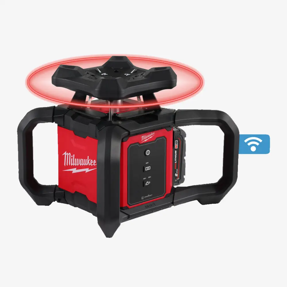 [4933493191] Нівелір ротаційний лазерний акумуляторний MILWAUKEE, M18 RLOH600-201C (+лазерний приймач, зарядний пристрій,1 акум.Х2Аг, кейс) 