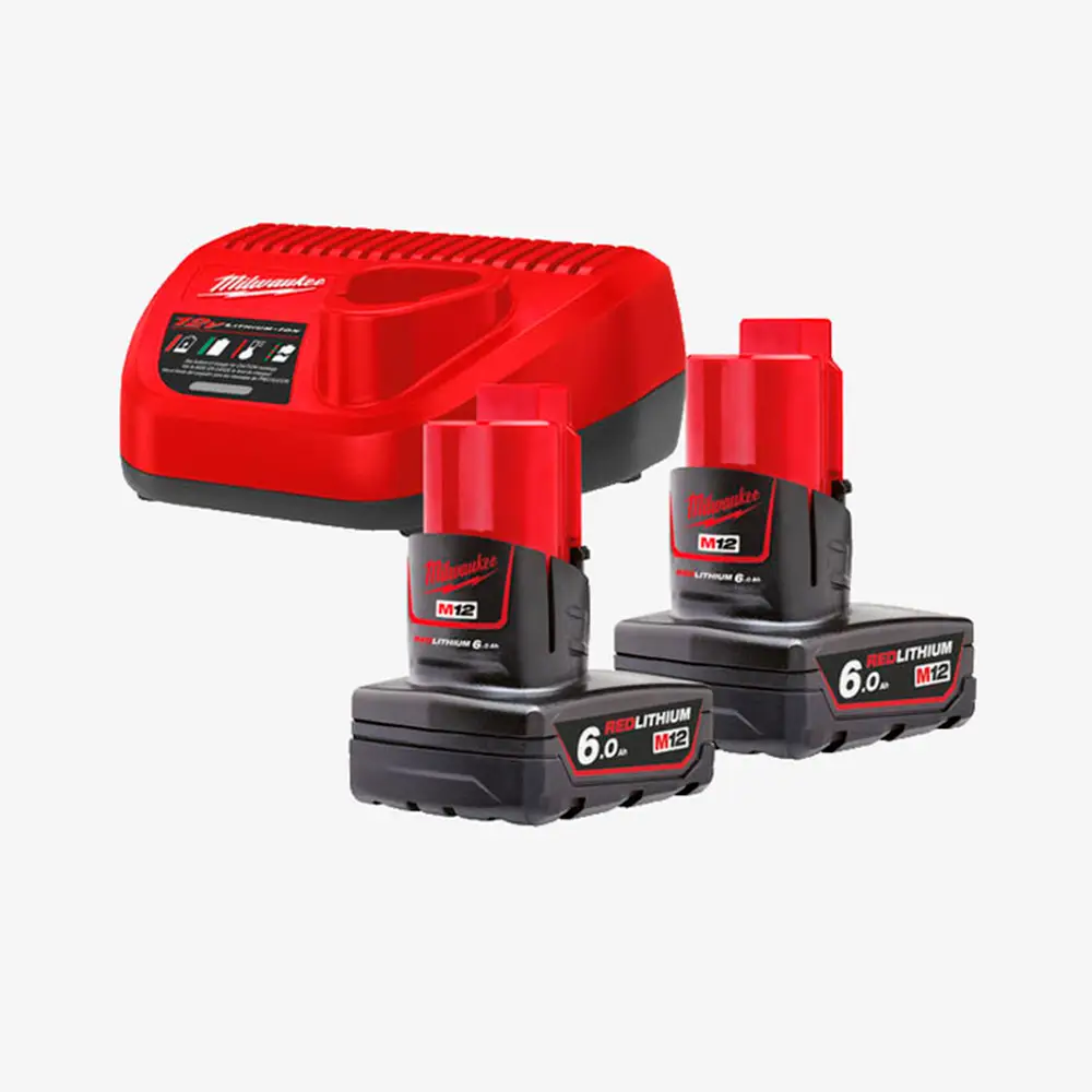 [4933451903] Енергокомплект MILWAUKEE, M12 NRG-602 (+ заряд.пристрій, 2 акум.Х 6Аг) 